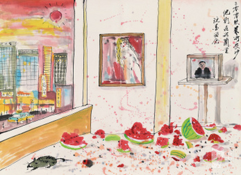 他们+组合（赖圣予&杨晓钢）  laishengyu&yangxiaogang +TAMEN (b.1978 & 1979)    兴兰堂玩墨    Playing with Ink - 图1